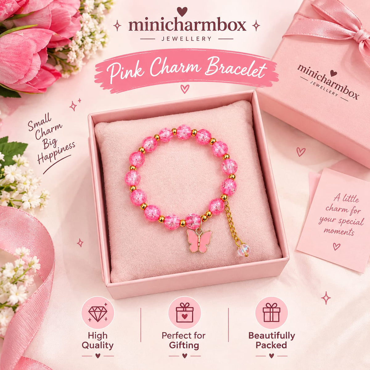 Pink Charm Bracelet